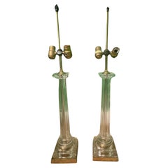 Mid Century Brass Candlestick Table Lamps by Chapman