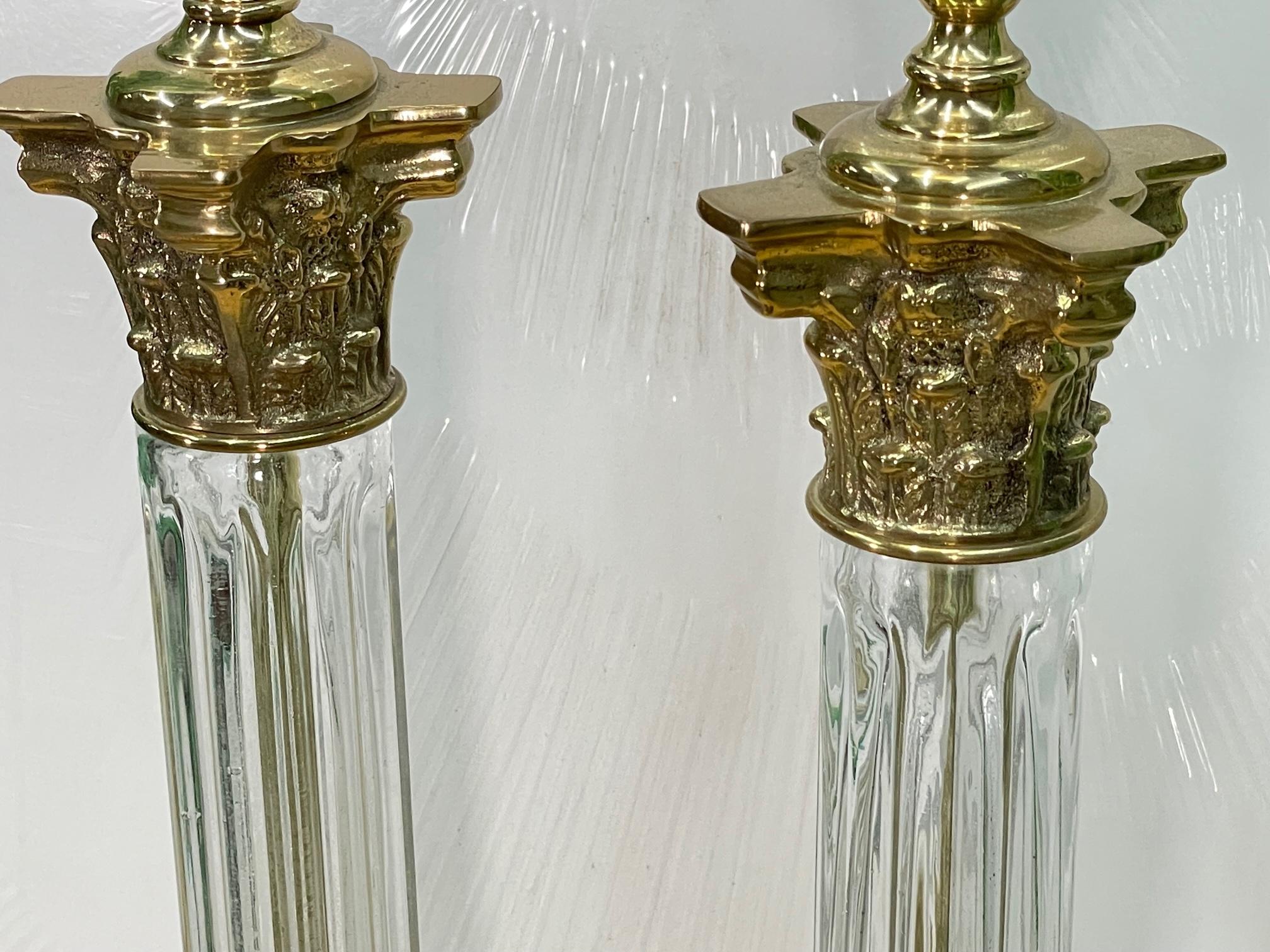 20th Century Mid Century Brass Candlestick Table Lamps For Sale