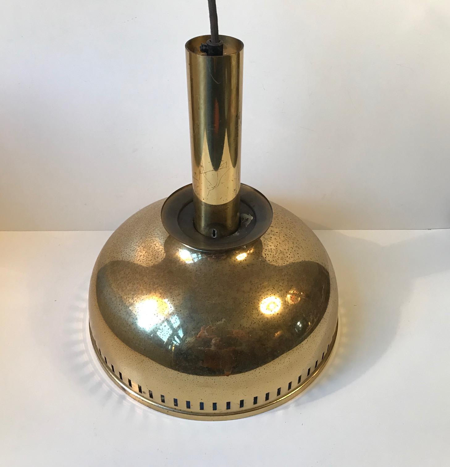Midcentury Brass Ceiling Lamp by ASEA, 1950s In Fair Condition In Esbjerg, DK