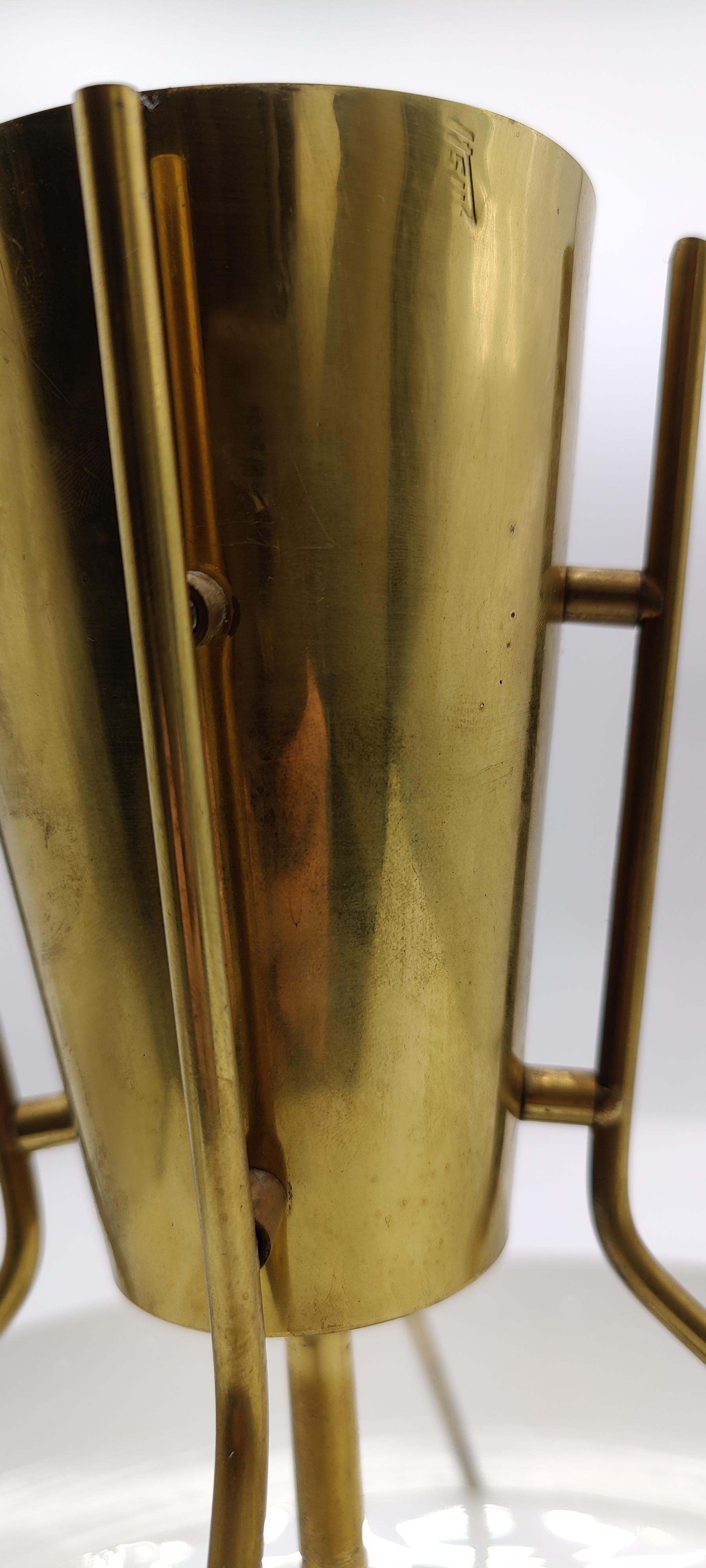 Brass 1960s Finnish brass ceiling lamp. Made by Itsu model ER 163 For Sale