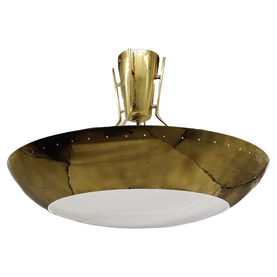 1960s Finnish brass ceiling lamp. Made by Itsu model ER 163 For Sale