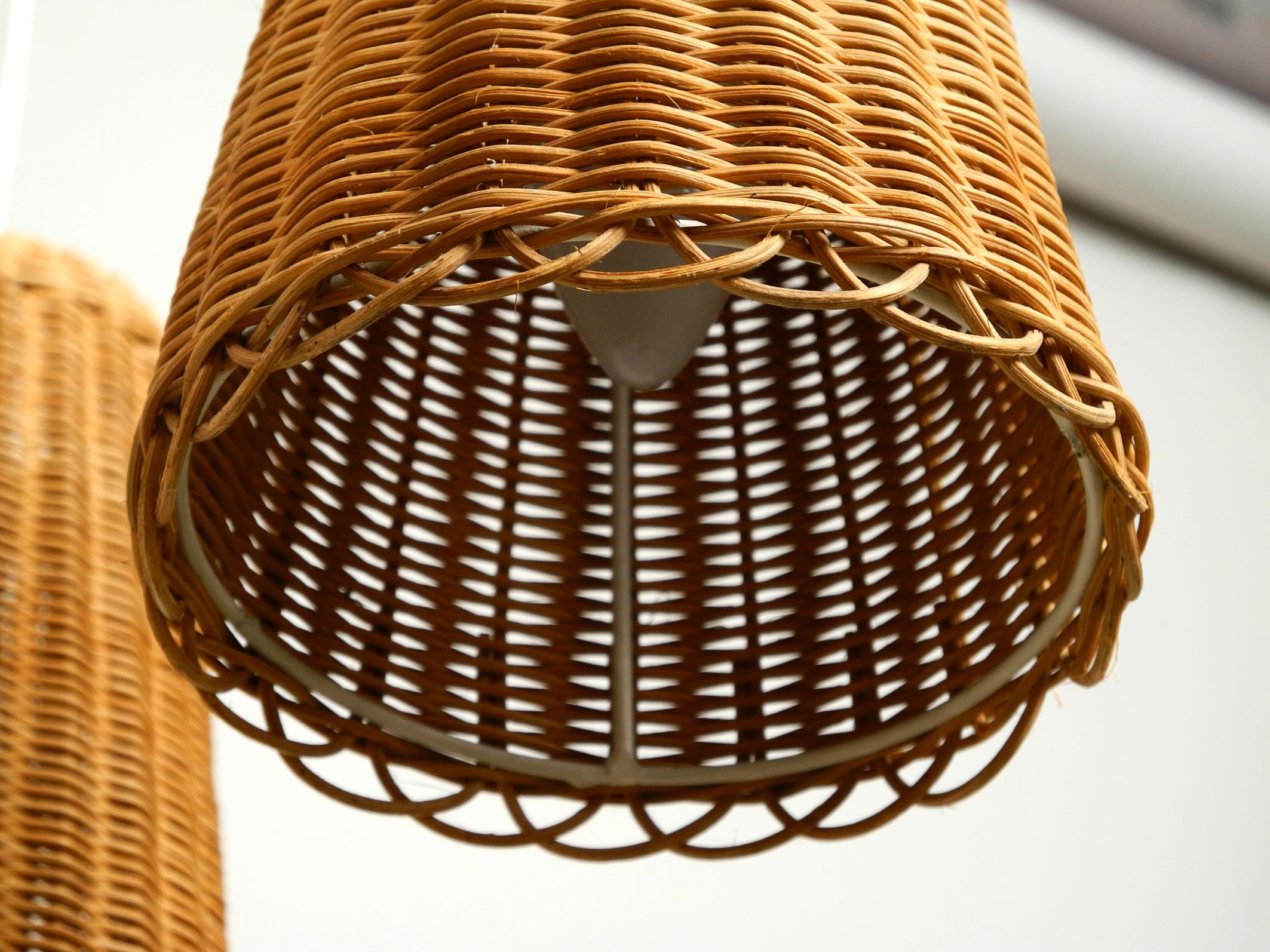 Midcentury Brass Ceiling Lamp with 7 Basket Shades, Vereinigte Werkstätten 6