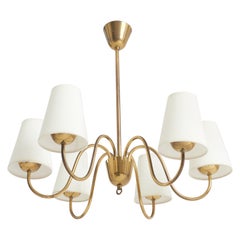Mid-Century Brass Ceiling Light