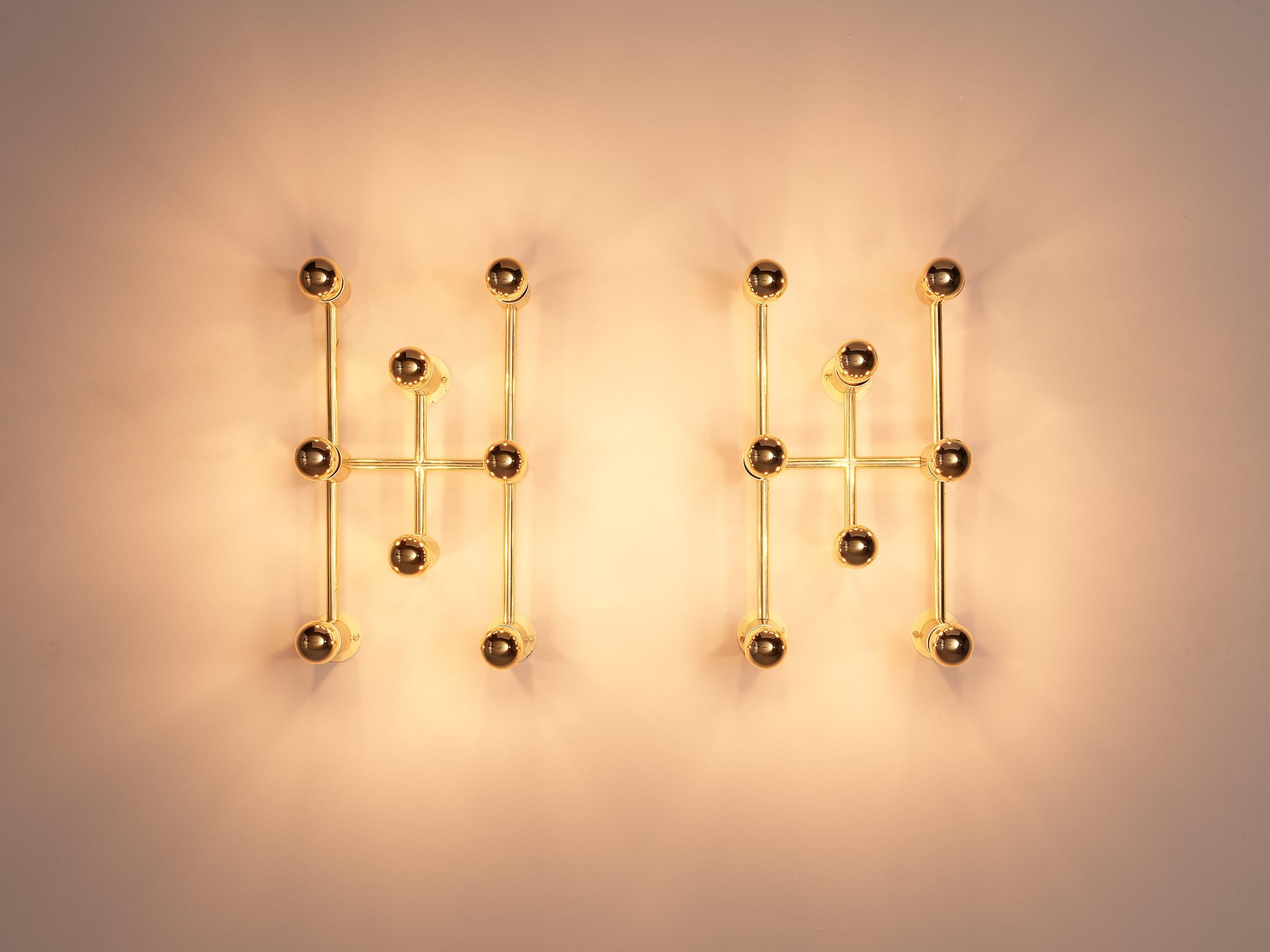 Midcentury Brass Ceiling Lights For Sale 1