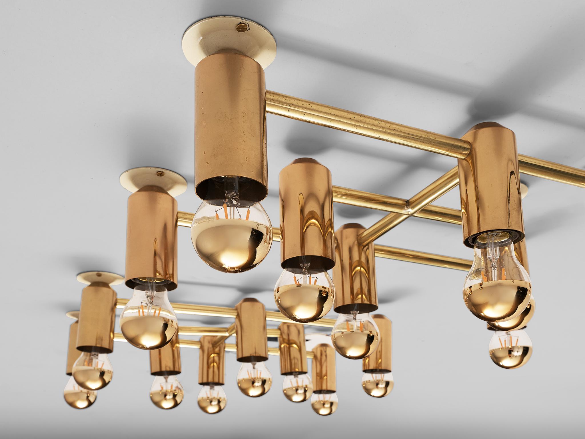 Midcentury Brass Ceiling Lights For Sale 3