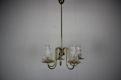 Mid-Century Brass Chandelier, 1970s, Czechoslovakia