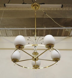 Mid-Century Brass Chandelier Attributed to Gerald Thurston Lightolier