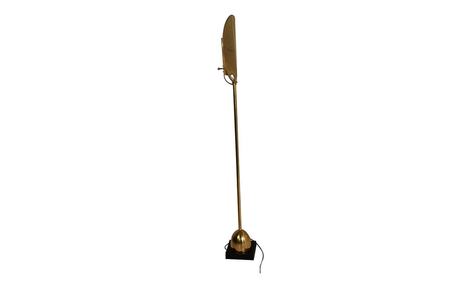 Mid-Century Modern Mid Century Brass Chapman Palm Leaf Floor Lamp For Sale