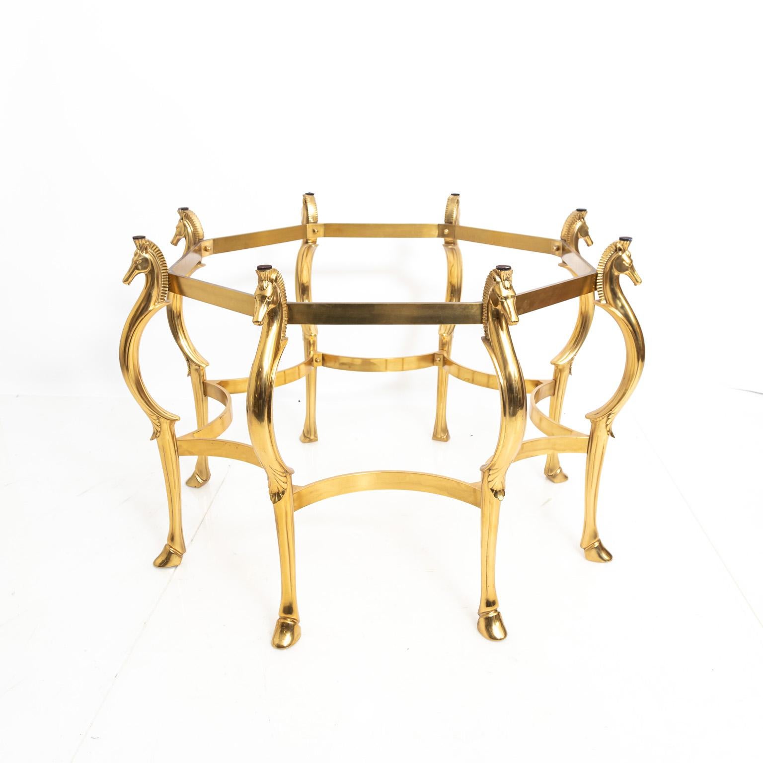 Midcentury Brass Cheval Horse Dining Table Attributed to Maison Jansen 11