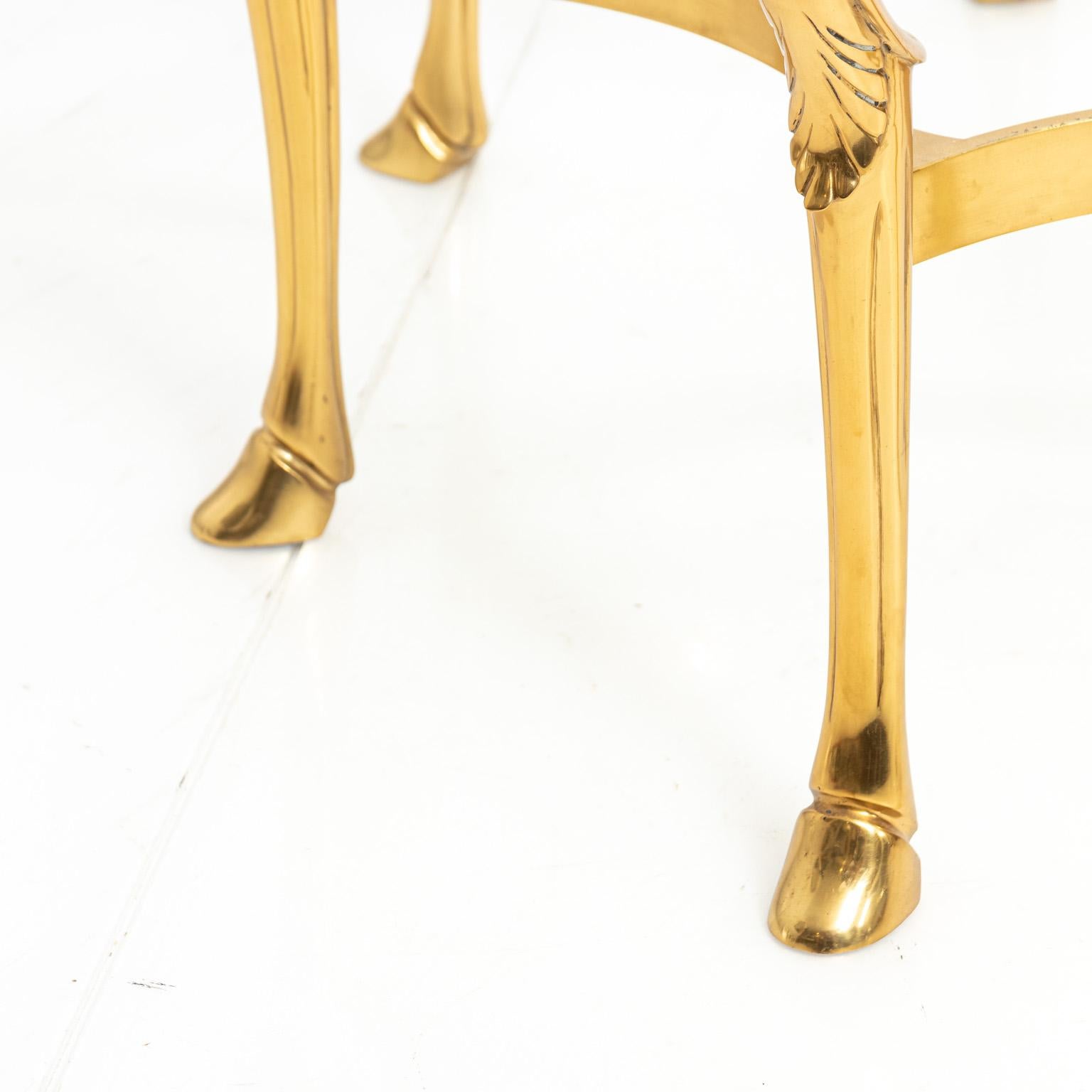 Mid-Century Modern Midcentury Brass Cheval Horse Dining Table Attributed to Maison Jansen