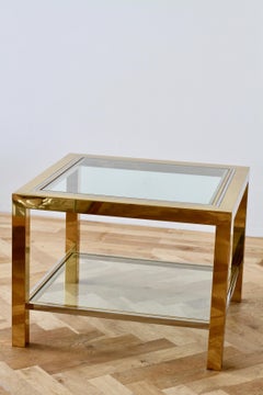 Mid-Century Brass & Chrome Bicolor Side Table, circa 1970s