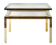 Mid-Century Brass, Chrome Console Table/Vitrine/Showcase, by Romeo Rega