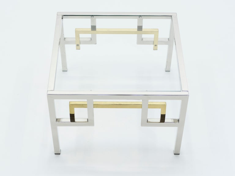 Midcentury Brass Chrome Side Tables by Guy Lefèvre for Maison Jansen, 1970s For Sale 2