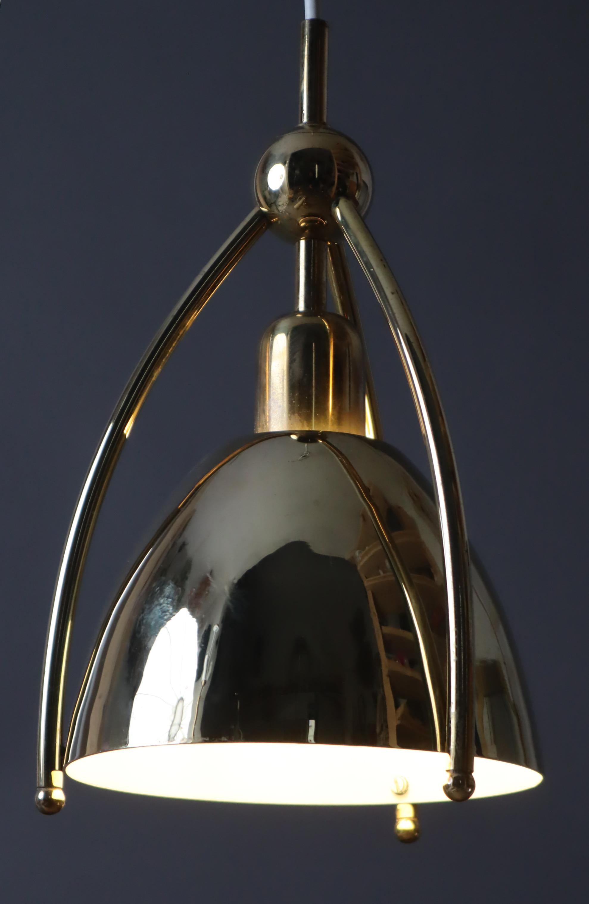 German Mid-Century Brass Church Hanging Lamp from WKR Leuchten 1960s For Sale