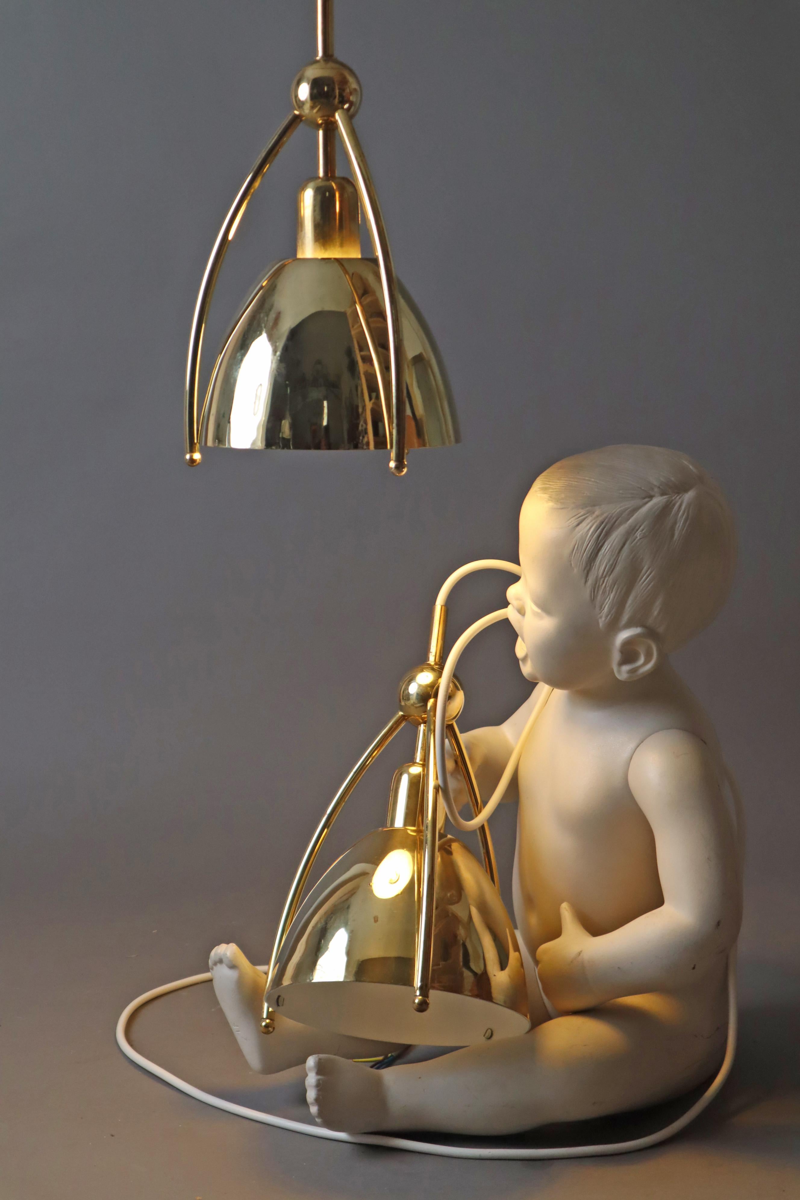Hand-Crafted Mid-Century Brass Church Hanging Lamp from WKR Leuchten 1960s For Sale