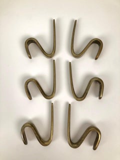 Midcentury Brass Coat Rack Hooks from Carl Auböck, 1950s
