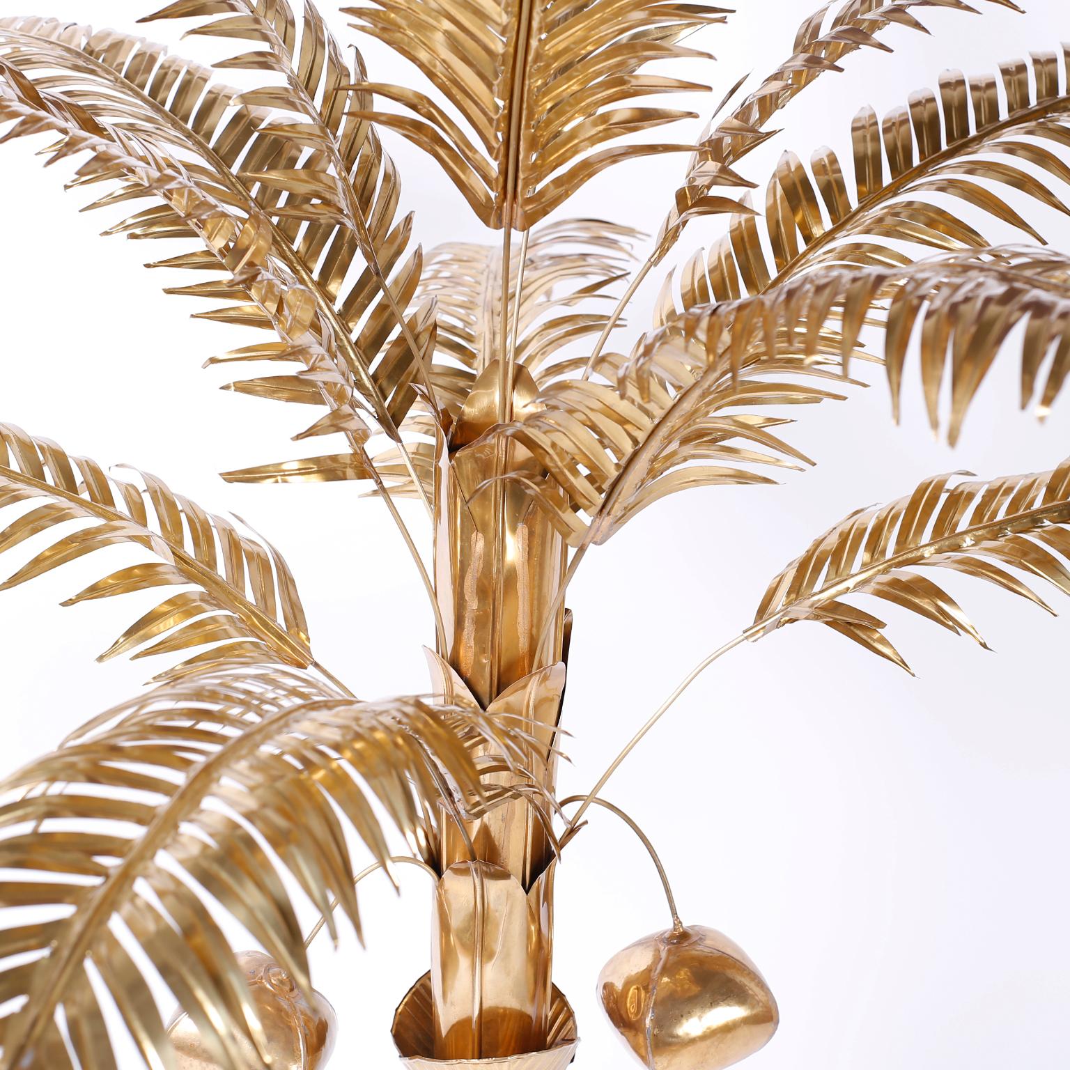 vintage brass palm tree