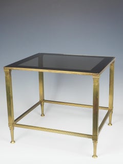 Mid Century Brass Coffee Table with Glass Top, Elegant Design, 1960