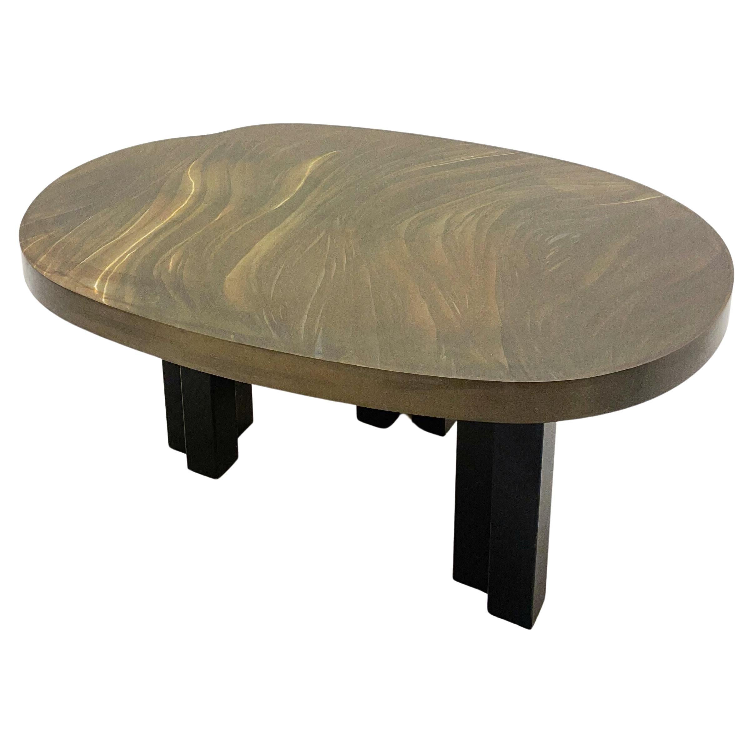 Mid-Century Brass Coffee Table by Christian Krekels, Belgium, 1970s For Sale