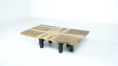 Tavolino da caffè in ottone di metà secolo di Lova Creations, Belgio, anni '70