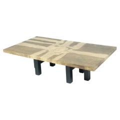 Mid-Century Brass Coffee Table by Lova Creation, Belgium, 1970s