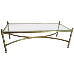 glass top coffee table Midcentury Brass Coffee Table with Glass Top