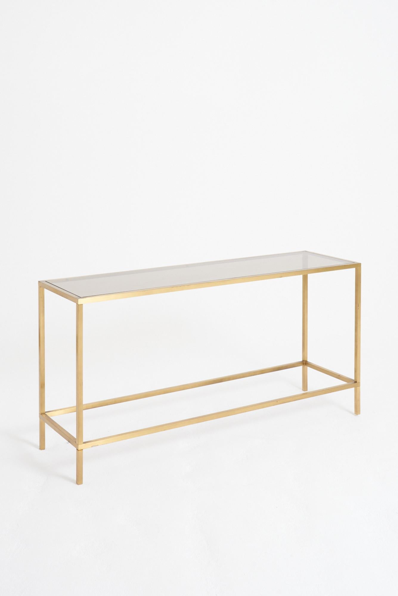 Mid-Century Modern Mid-Century Brass Console Table