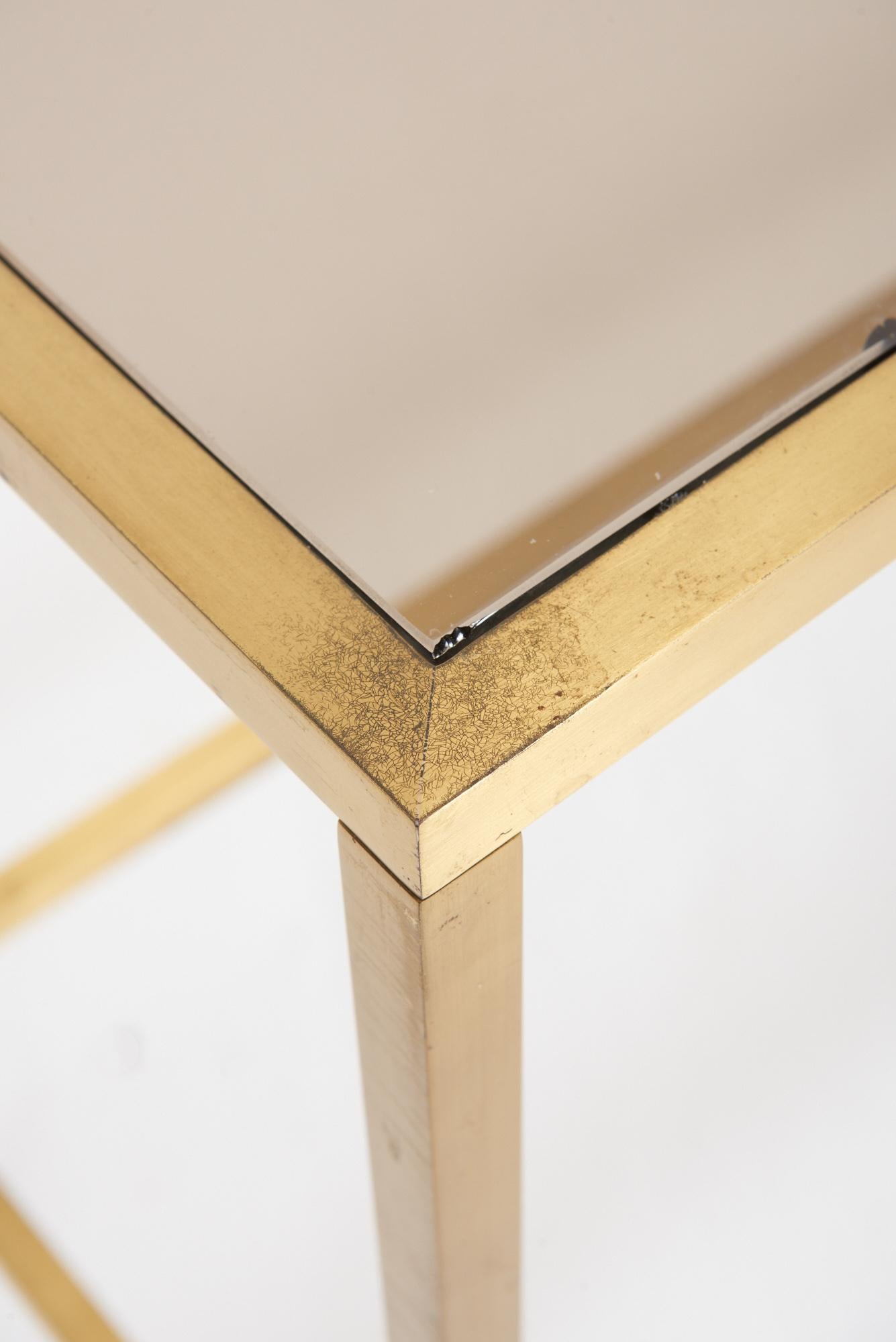 French Mid-Century Brass Console Table