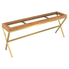 Mid-Century Brass Console Table