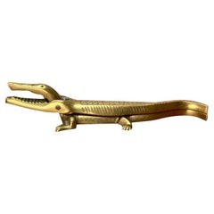 Mid-Century Brass Crocodile Nutcracker attributed to Walter Bosse, 1950s