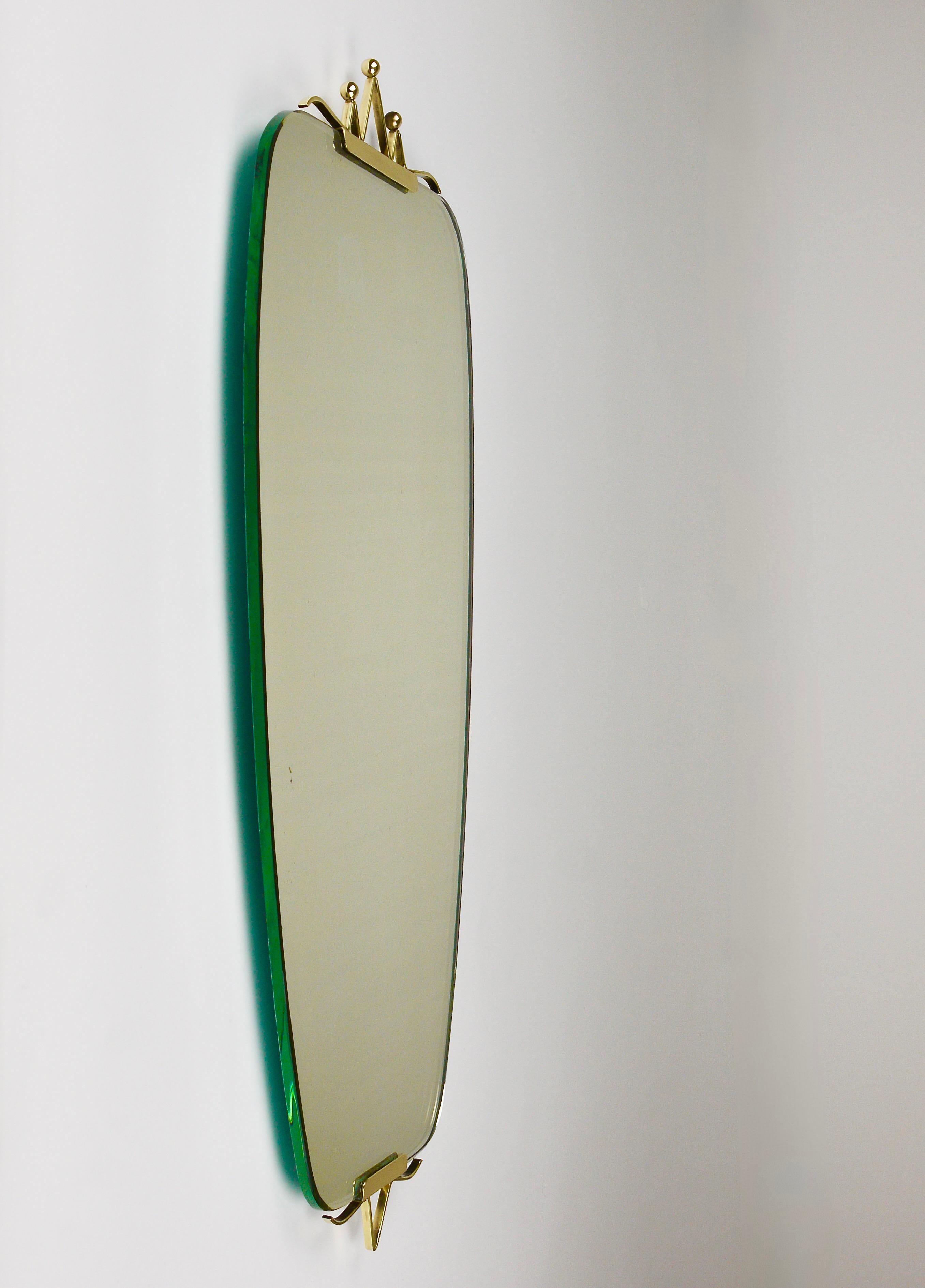 Mid-Century Brass Crown Wall Mirror, Gio Ponti Style, Italy, 1940s For Sale 4