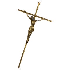 Vintage Mid-Century Brass Crucifix