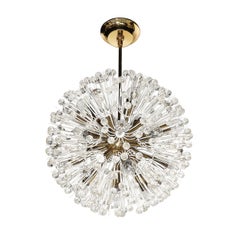 Mid-Century Brass & Crystal Sputnik Chandelier by Emil Stejnar for Rupert Nikoll