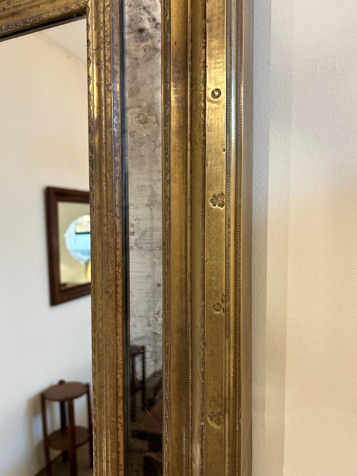 Late 20th Century Mid-Century Brass Cushioned Mirror