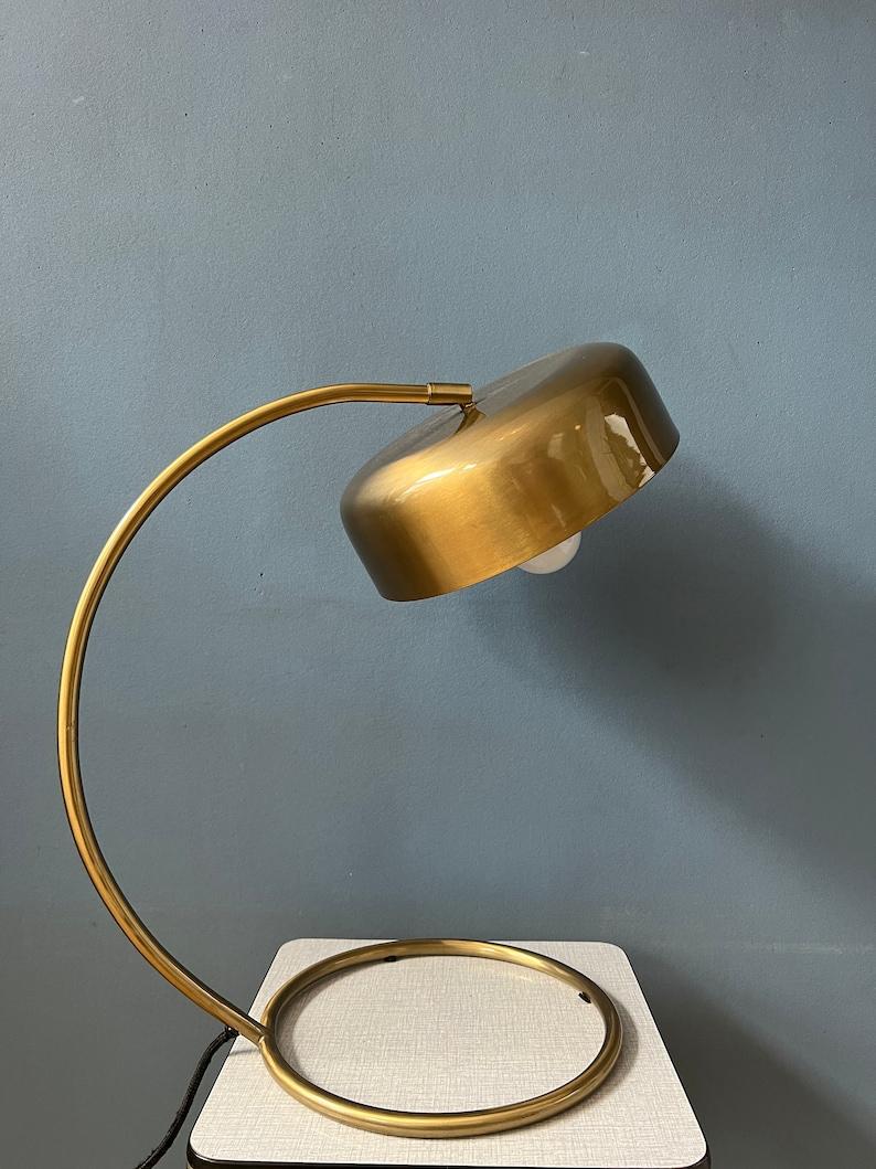 Metal Mid Century Brass Desk Lamp, 1970s For Sale