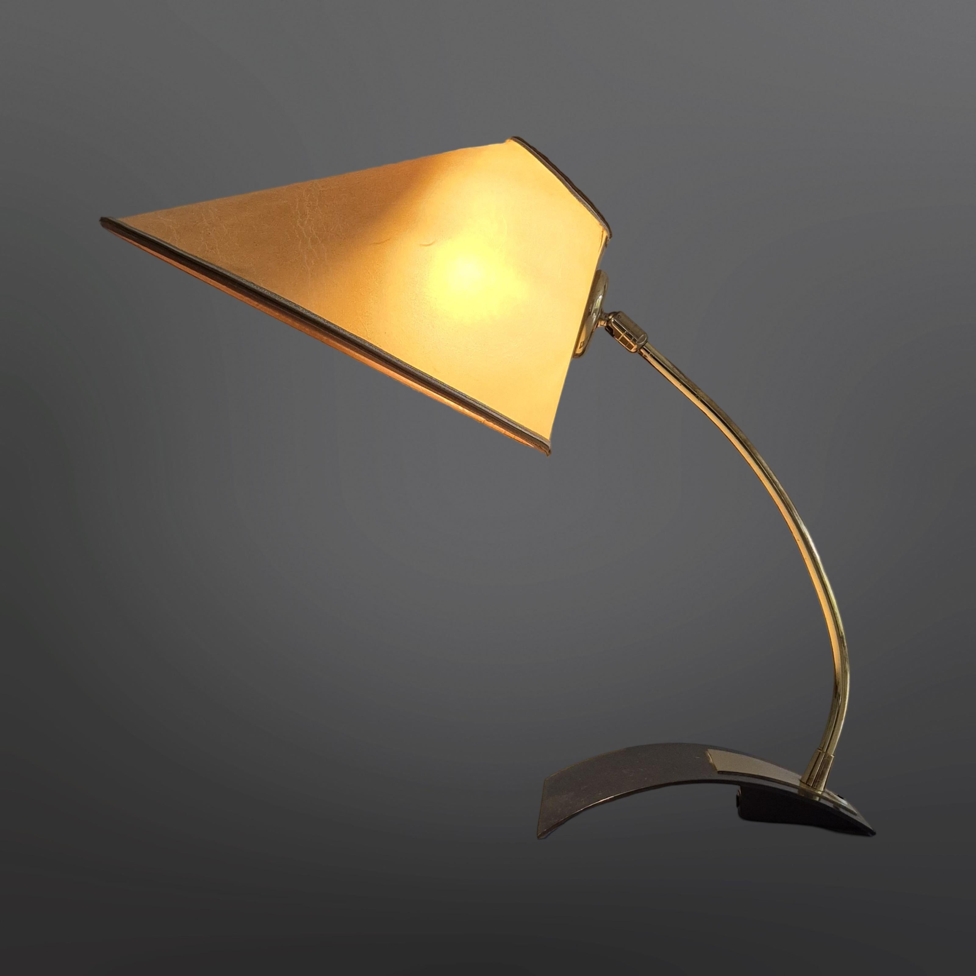 Messing-Schreibtischlampe von Kaiser Leuchten, Deutschland 1950er Jahre im Angebot 6