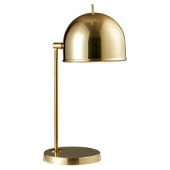 Mid-Century Brass Desk Lamp – Scandinavian Modern Dome Shade, 1960s from Bergbom