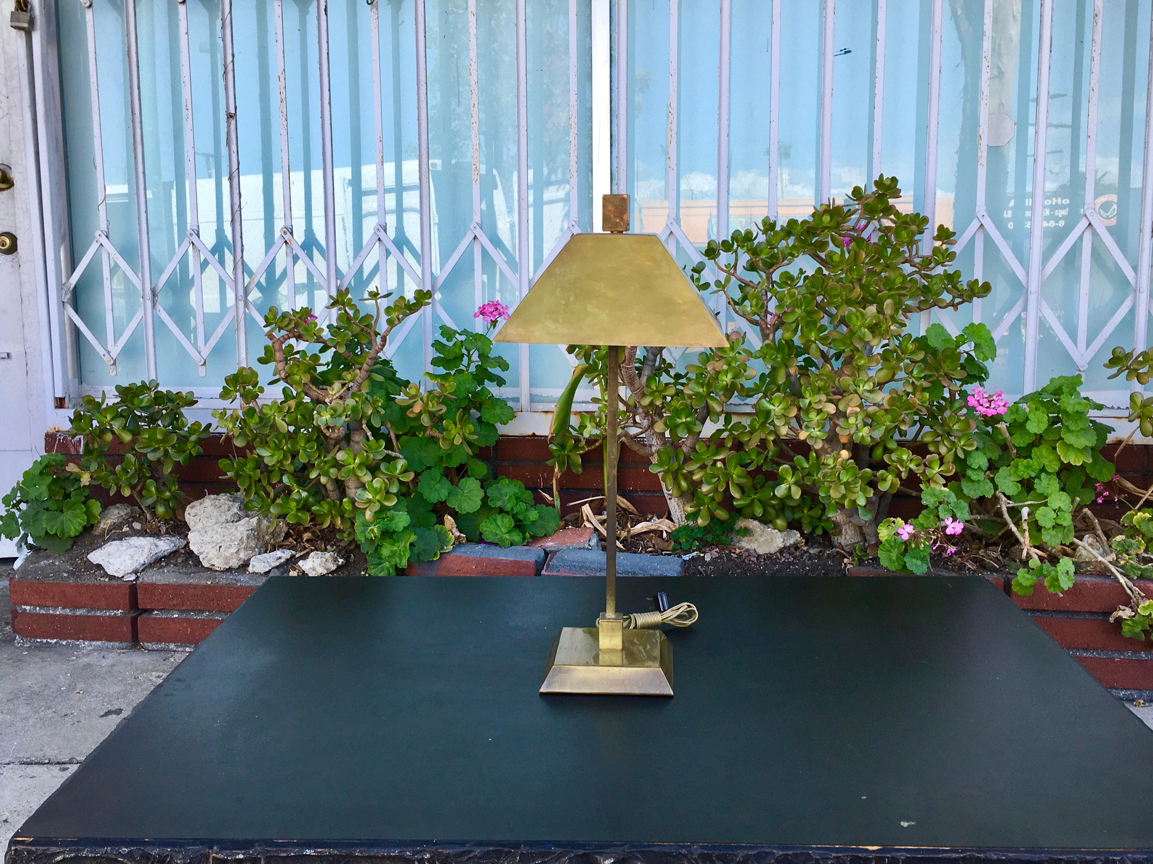 Mid-Century Modern Mid Century Brass Desk Lamp Style After Curtis Jere For Sale