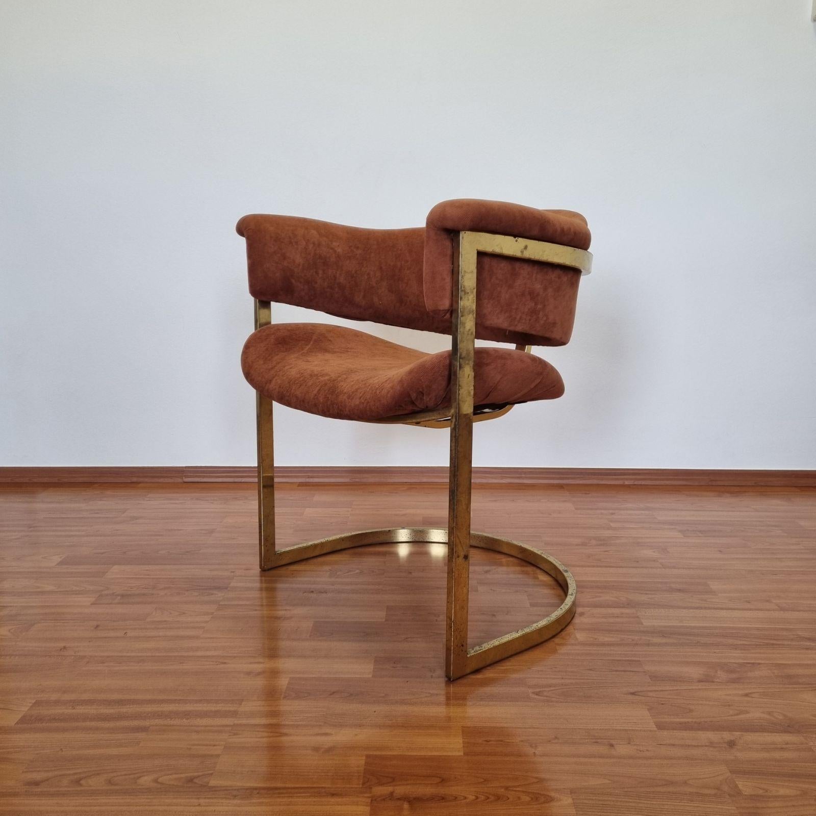 Mid-20th Century Mid Century Brass Dining Chair by Vittorio Introini for Mario Sabot, Italy 70s For Sale