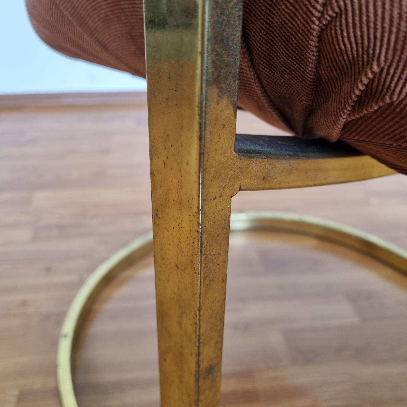 Mid Century Brass Dining Chair by Vittorio Introini for Mario Sabot, Italy 70s For Sale 1