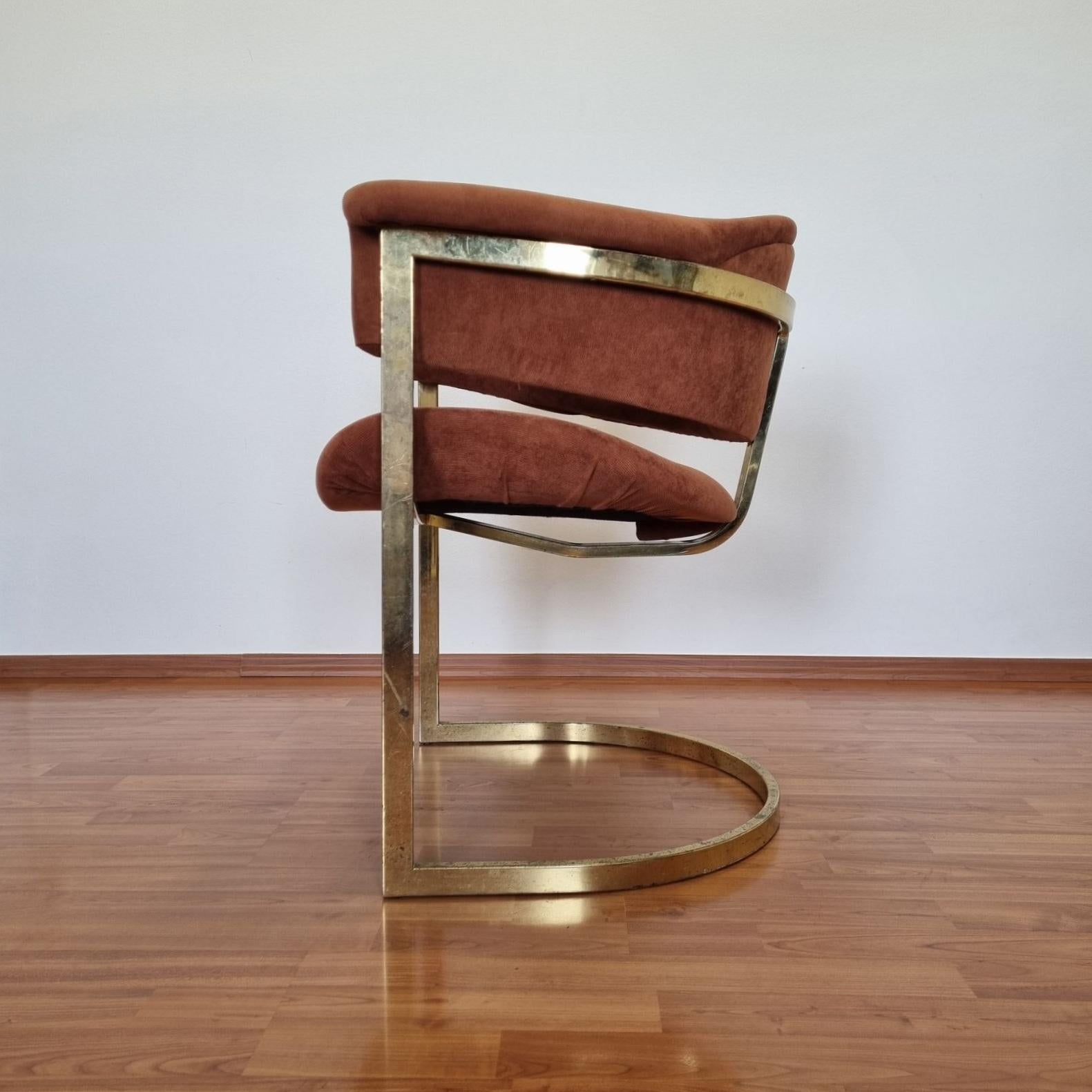 Mid Century Brass Dining Chair by Vittorio Introini for Mario Sabot, Italy 70s For Sale 2