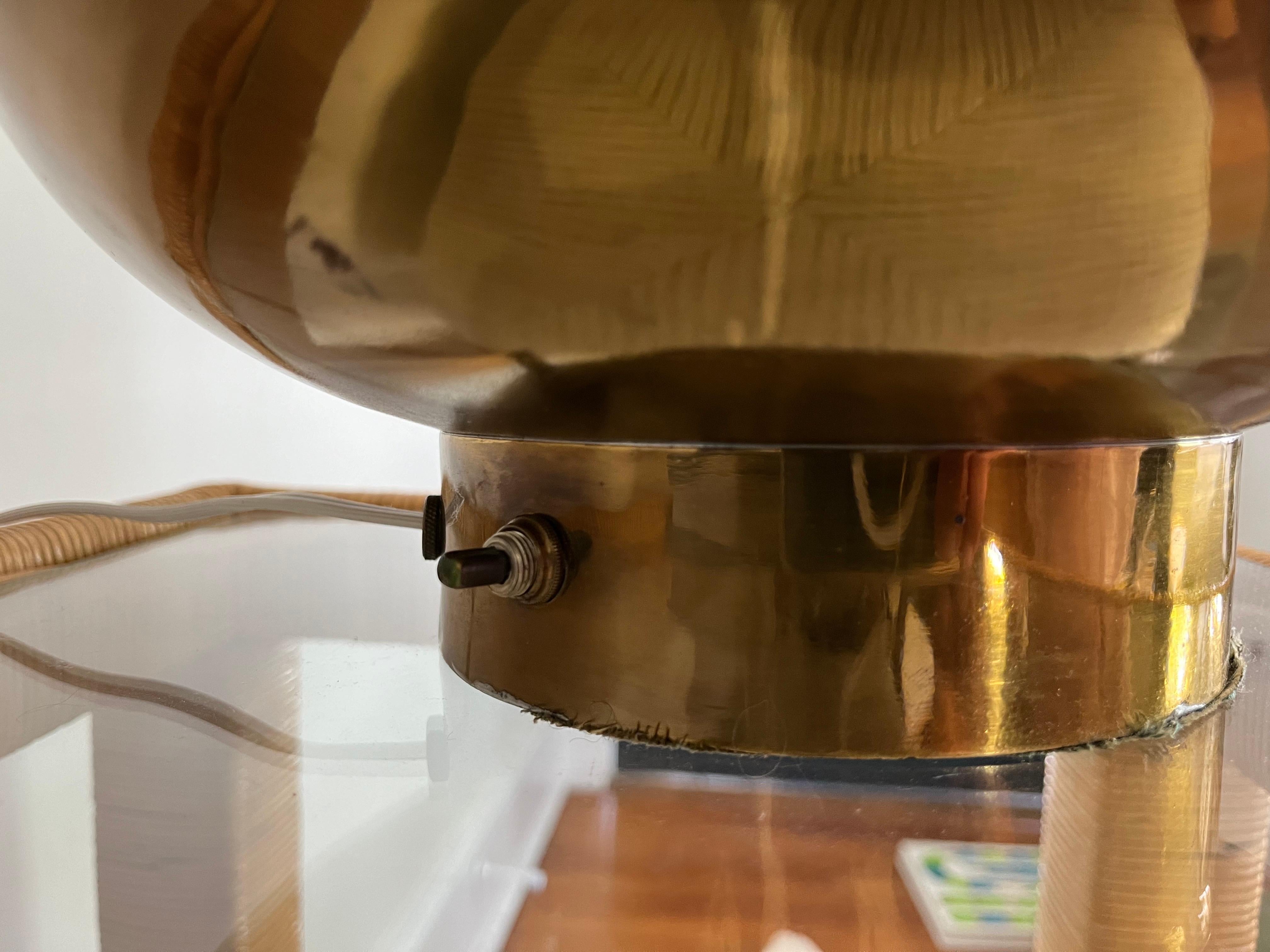 Lampe double gourde en laiton du milieu du siècle en vente 2