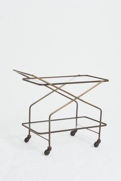 Mid-Century Brass Drinks Trolley