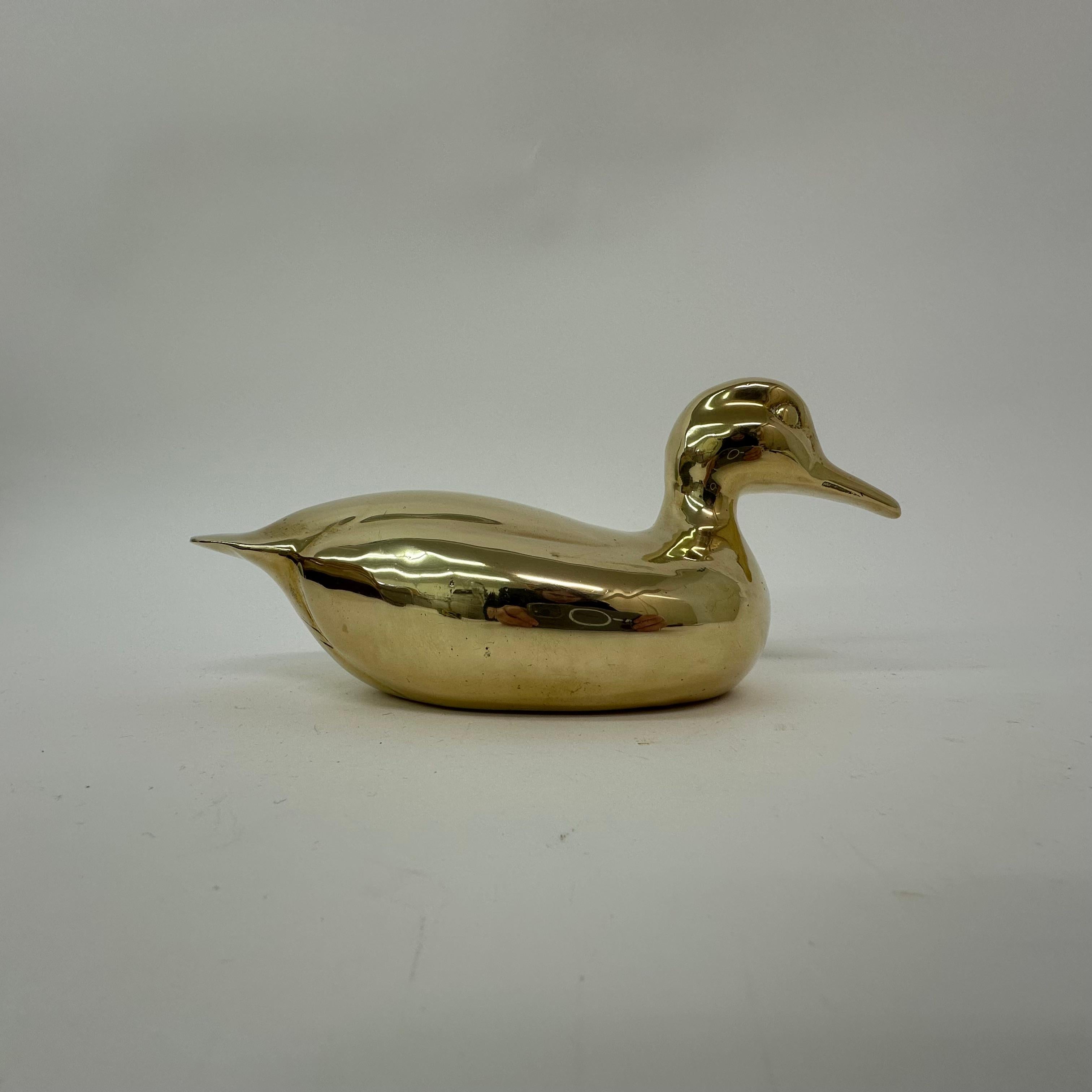 Dutch Mid Century brass duck sculpture 1970’s For Sale