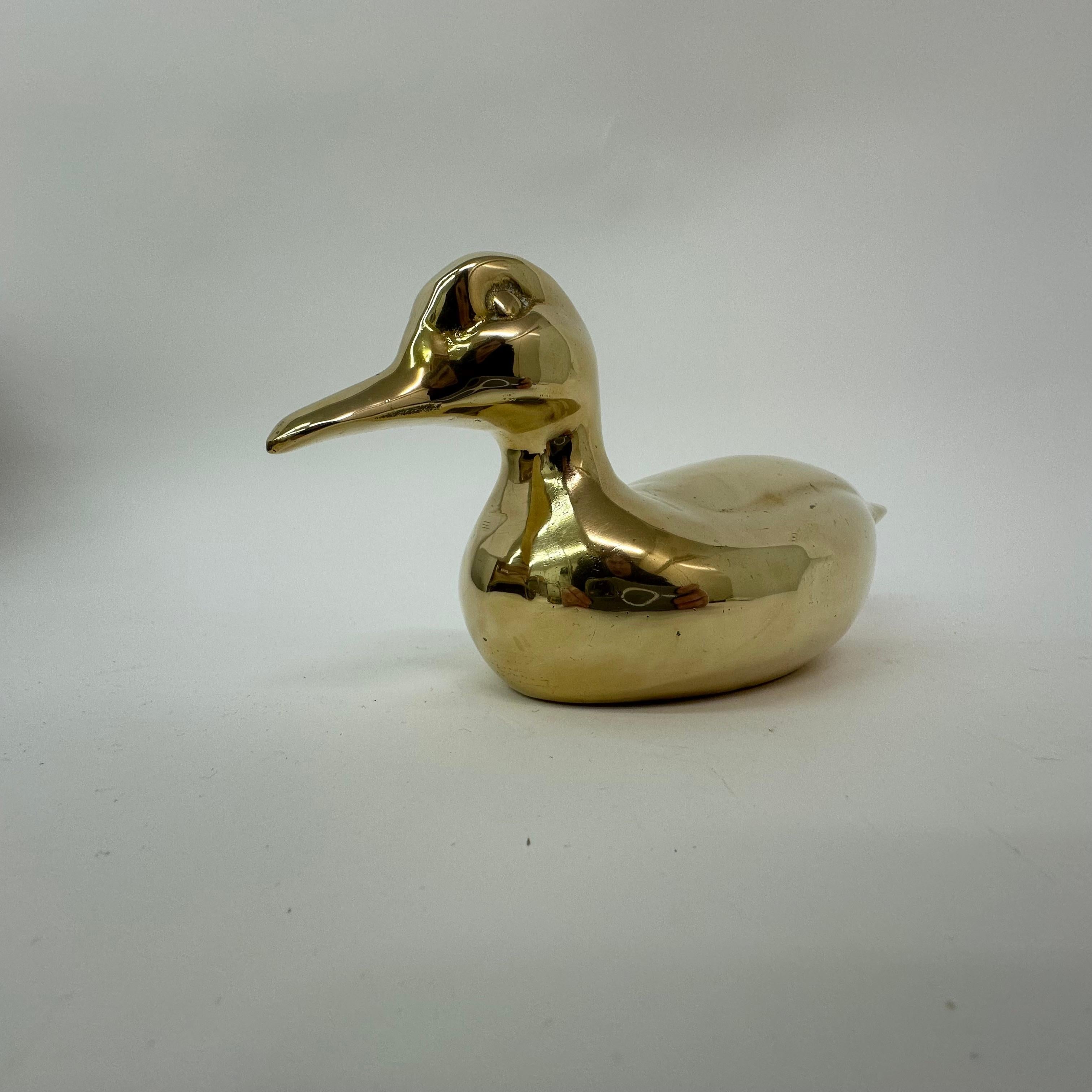 Mid Century brass duck sculpture 1970’s For Sale 3