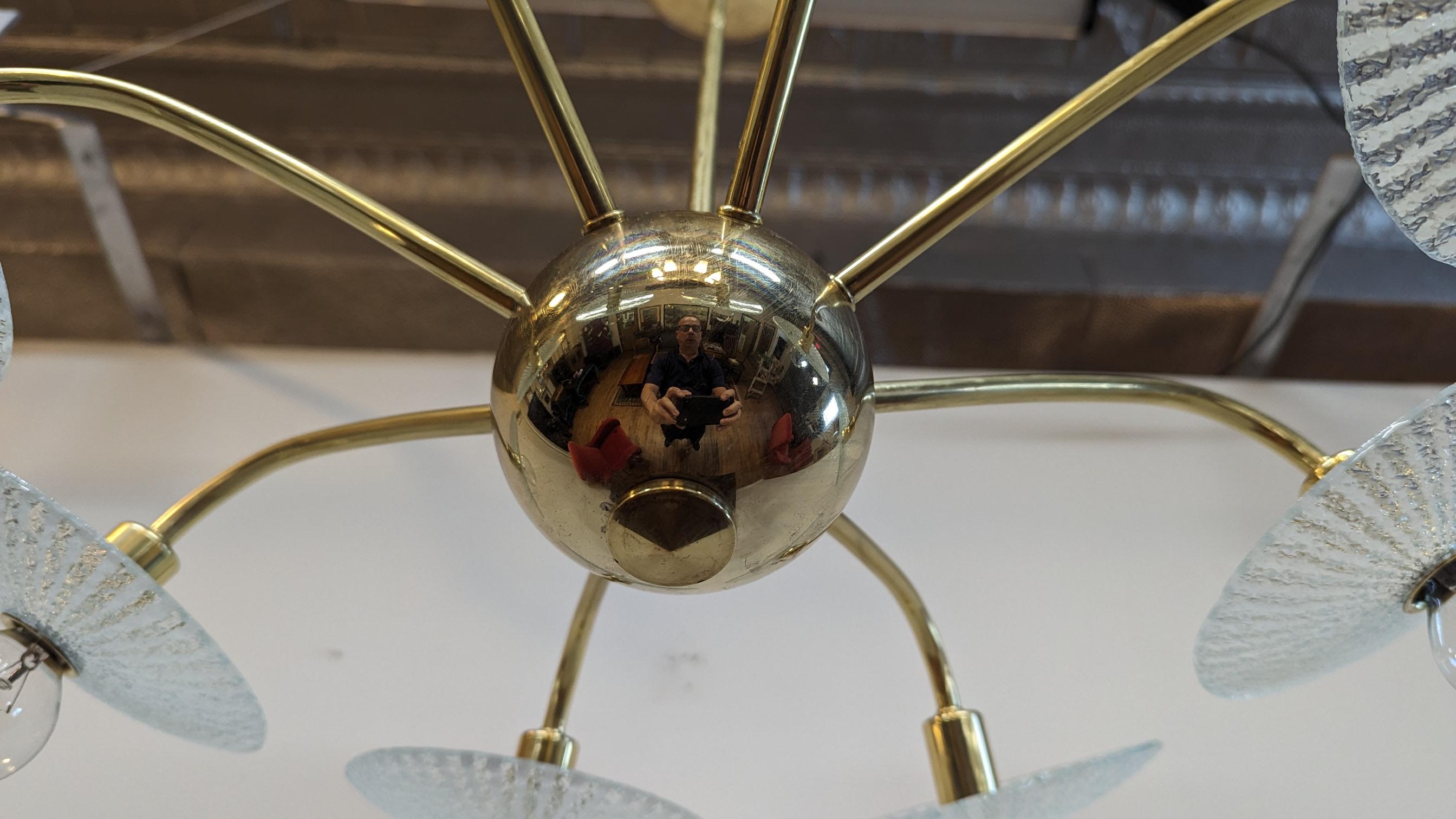 Mid Century Brass Eight Arm Sputnik Chandelier  In Good Condition In New York, NY