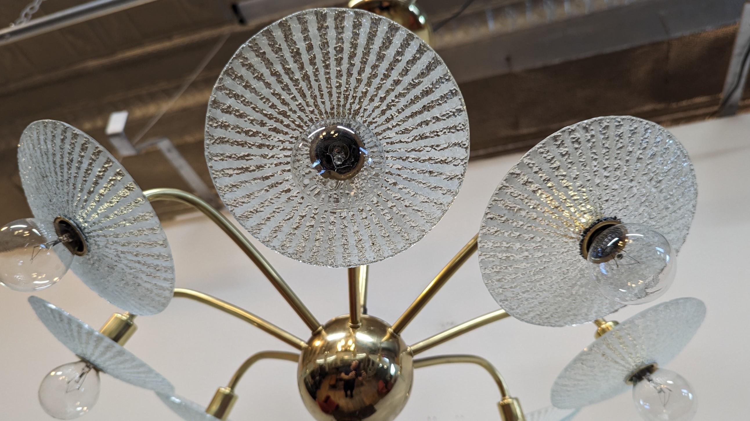 Mid-20th Century Mid Century Brass Eight Arm Sputnik Chandelier 