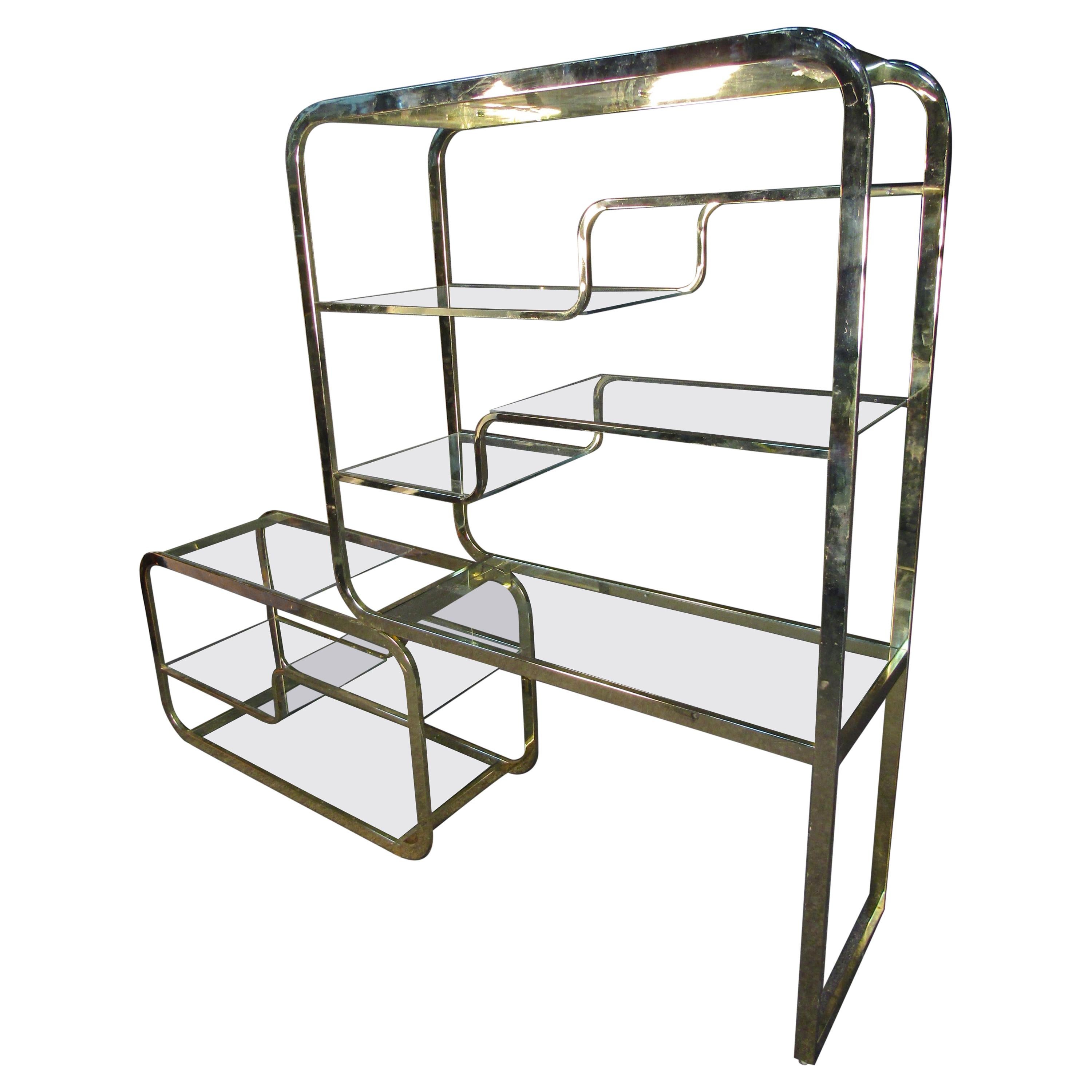 Mid-Century Brass Etagere by DIA