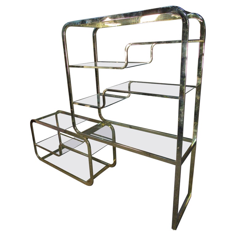 Stylish Brass Expandable Etagere for Design Institute of America