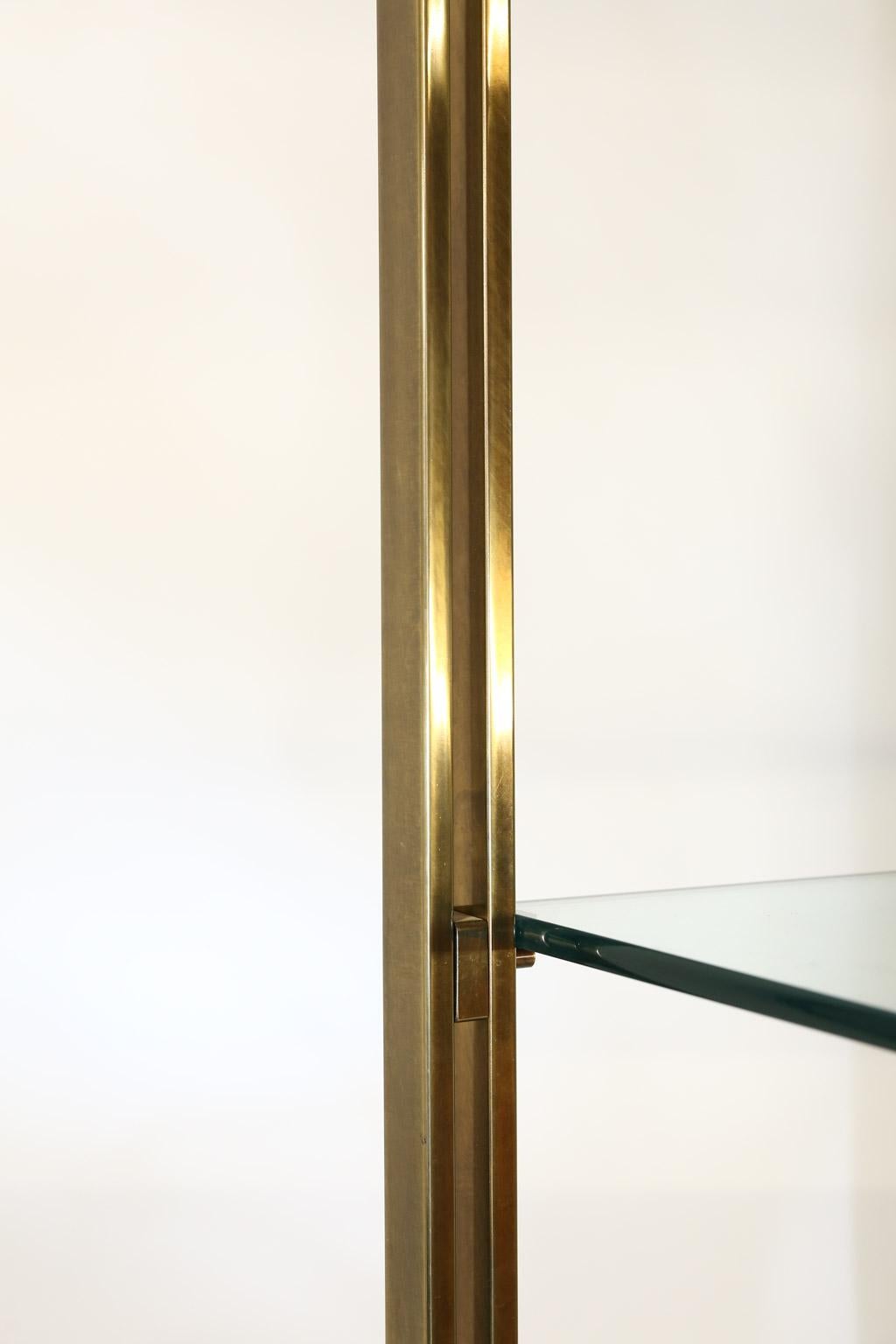 20th Century Midcentury Brass Étagère with Original Glass